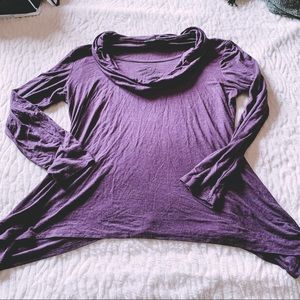 Purple Cowl Neck Sweater with Sparkles